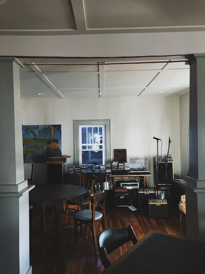 The music room of Hillcrest Coffee