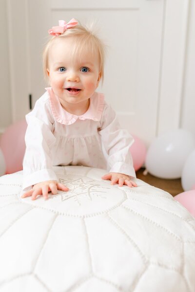 Babys First Birthday Photoshoot with Balloons_