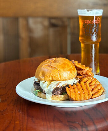 Burger and Beer Special from Max Dale's Martini Lounge in Burlington and Mount Vernon