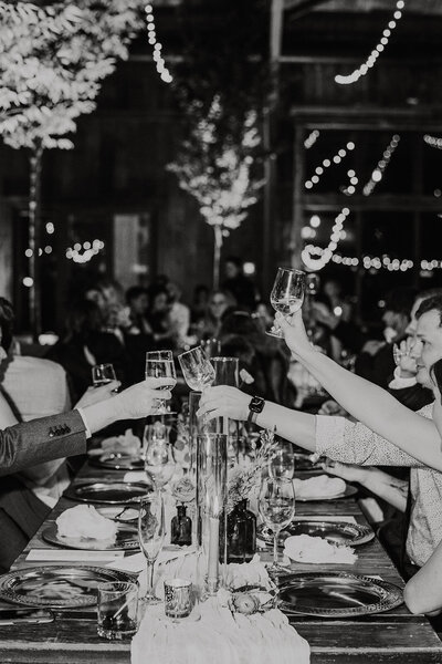 Colorado couple kissing after wedding ceremony