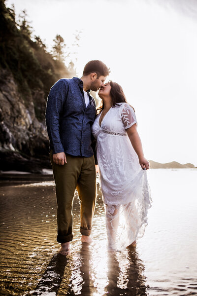 man and woman on coast