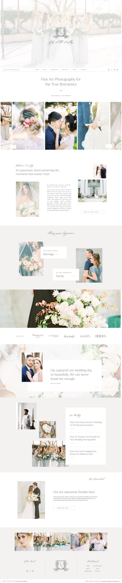 Lily of the Valley Showit template