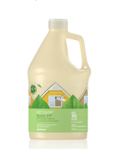 Shaklee Basic H non-toxic cleaner, budget-friendly and long-lasting.