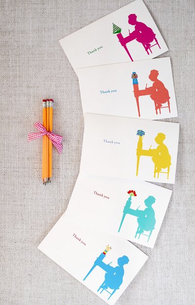 The Coral and Blue Girls Collection of Kids Stationery