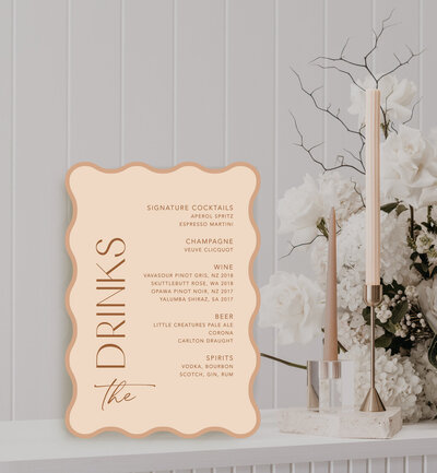 Big Love drinks bar sign for your wedding