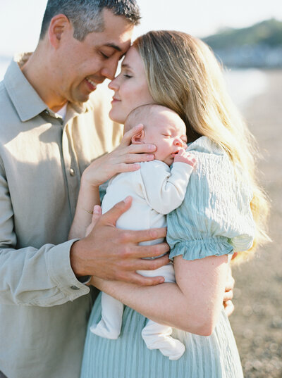 Seattle outdoor beach newborn photos on film 