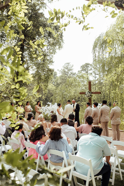 Wedding ceremony for happy couple