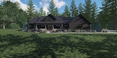 Modern Mountain front yard landscape design