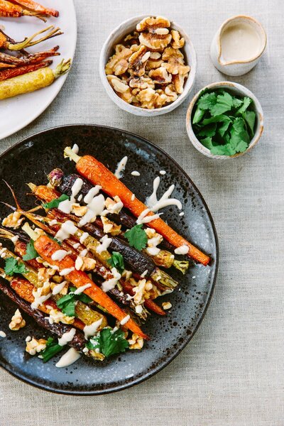 roasted carrots with tahini sauce