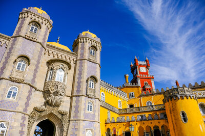 yellow castle blue sky