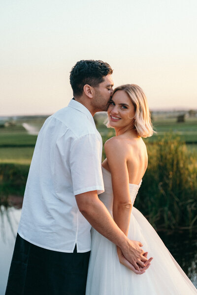 Bride and groom  celebrating and entering their wedding reception at wallalong house, hunter valley