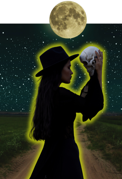 skull and woman_blood & bone