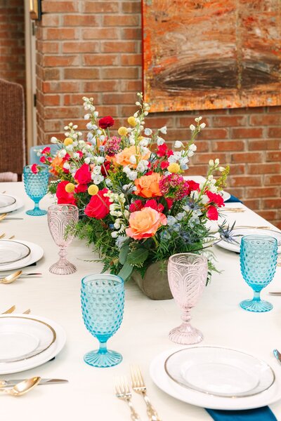 Wedding table with florals