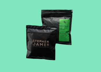 Stephen James Curated Coffee Collection, Whole bean Sumatra Coffee infused with CBD.