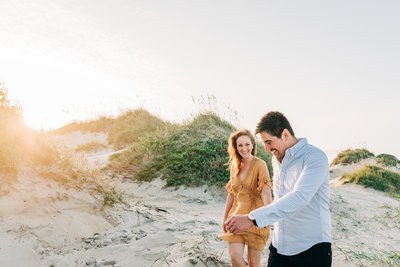 Virginia Wedding Photographer, couple walking along the beach