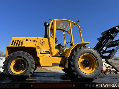 Yellow fork lift