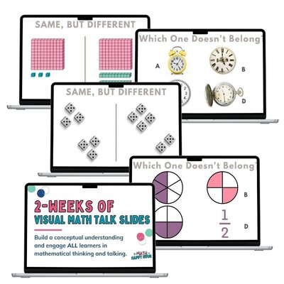 2 weeks free math talk slides for Kindergarten, first grade, and second grade
