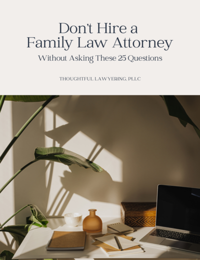 A list of 25 insightful questions to ask a family law attorney to assess their experience, approach, and fees during your initial consultation.
