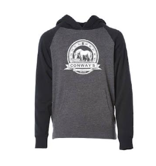 Two-toned kids sweatshirt with Conway's Pub & Eatery Logo 