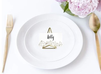 gold place card holder