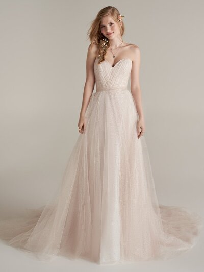 Romantic A-line Tulle Wedding Dress. Hello lovelies. This romantic A-line lace wedding dress is inspired by all things Shakespearean and Valentine-y and happily-ever-after.