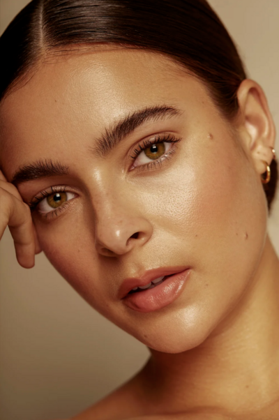 Editorial beauty look with subtle eye and clean skin