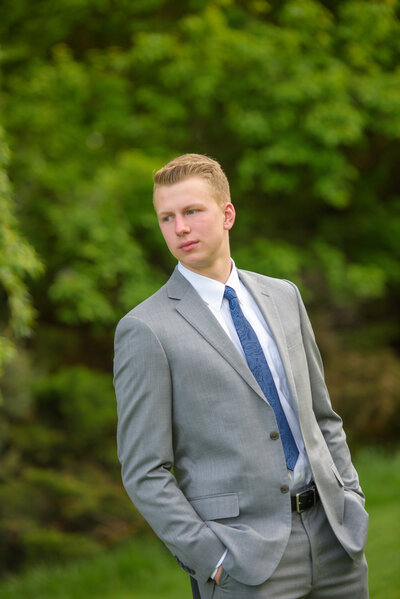 Senior boy in a park in Boise.