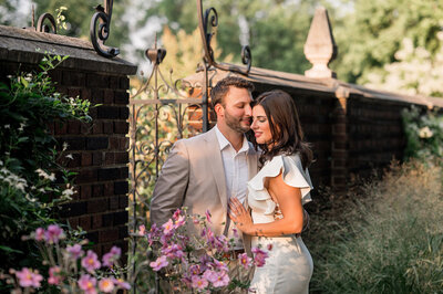 beautiful engagement photo at mellon park walled garden pittsburgh