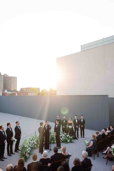 modern black tie wedding ceremony