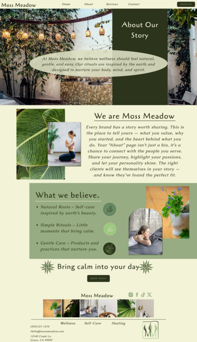 About MM page design by kendra co