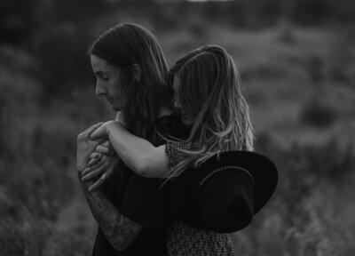 A couple dances together in the hills of Idaho.