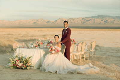 luxury wedding planner designer  las vegas desert dry lake bed