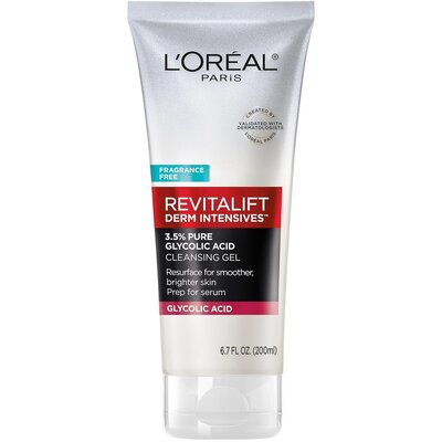 L’Oréal Paris Revitalift Glycolic Acid 3.5% serum—an affordable exfoliating treatment recommended by The Budget Dermatologist for smoother, brighter skin.
