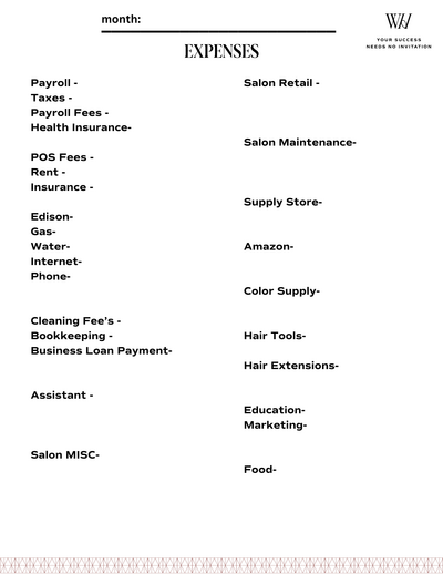 Expense Chicken Scratch Worksheet (2)