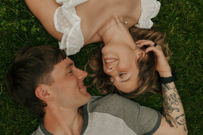 Sunset engagement portraits by April Graber Photography