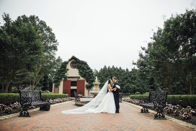 Ashford Estate Wedding | Couple Portrait in Front of Red Barn Doors | Allentown, New Jersey