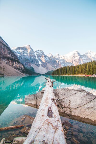 Winter Mountains with Blue Lake