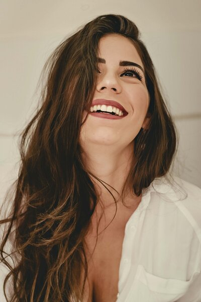 Brunette woman smiling