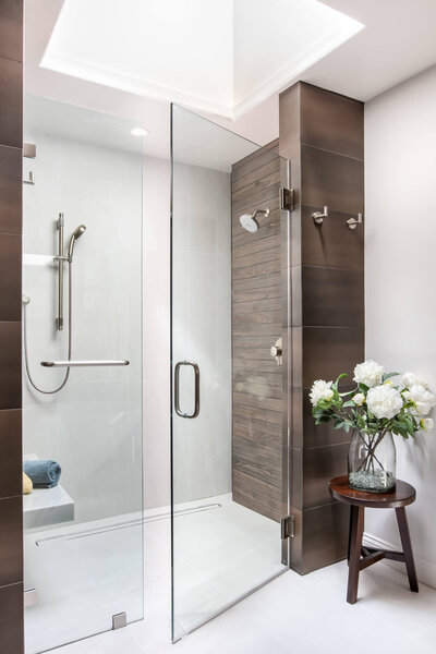 Bathroom remodel with large shower