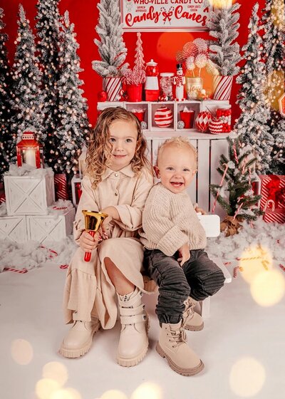 Kerst fotoshoot 2 kinderen