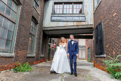bride and groom in sunflowers at Dyments Glen Drummond Farm