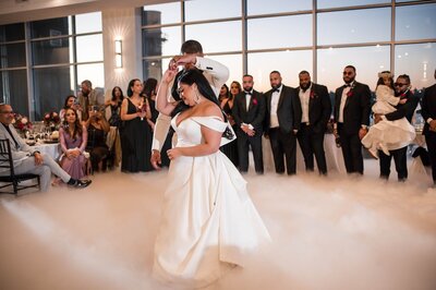 First couple dance with smoking machine at the W Loft.