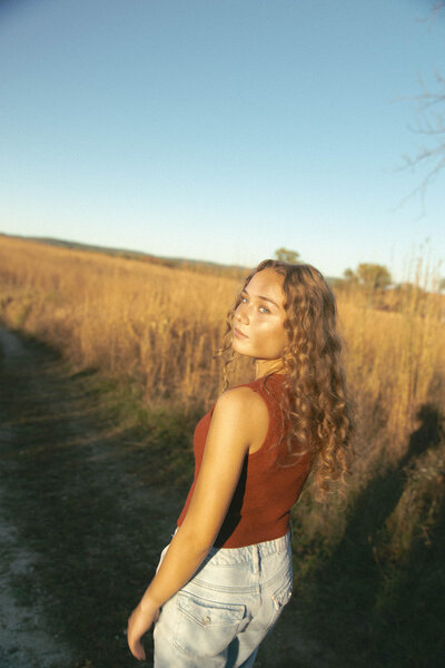Documentary style session with high school senior at Missouri Botanical Garden in Grey Summit Missouri

