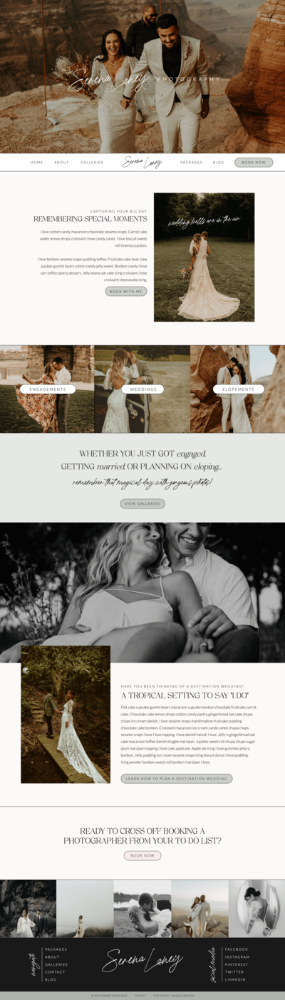 wedding photographer website template