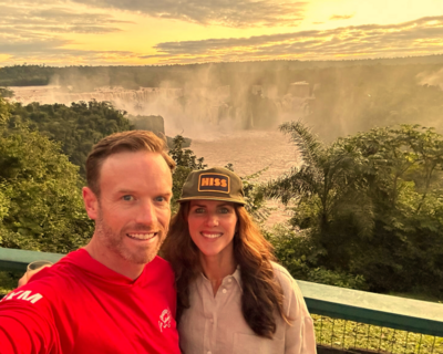 a couple on their honeymoon in south america
