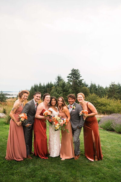 Bridal party at Saltwater Farm, Washington