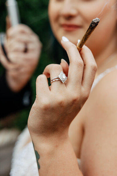 Close Up Hand Engagement Ring