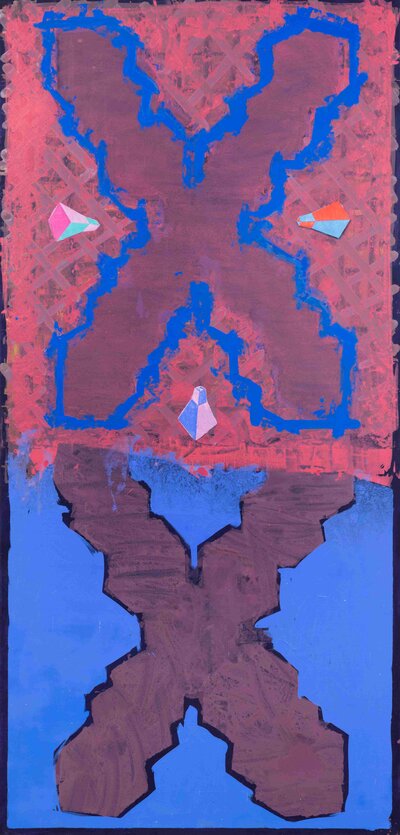 Double Crossover-Clear Skies, 1992-93 Oil on canvas 244 x 117 cm_11zon