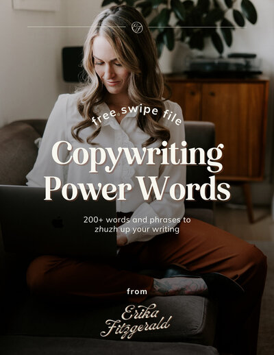 Cover page for a PDF titled "Copywriting Power Words: 200+ words for persuasive writing""