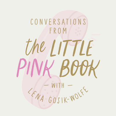 Podcast cover for "Conversations From The Little Pink Book™" featuring a pink, retro phone.